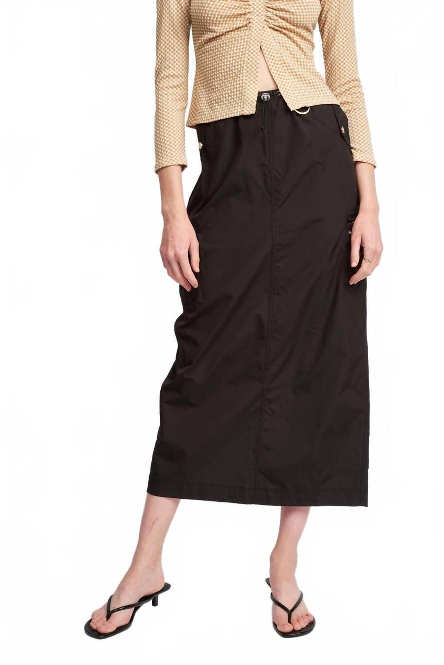 NEW EMORY PARK cargo midi skirt in black